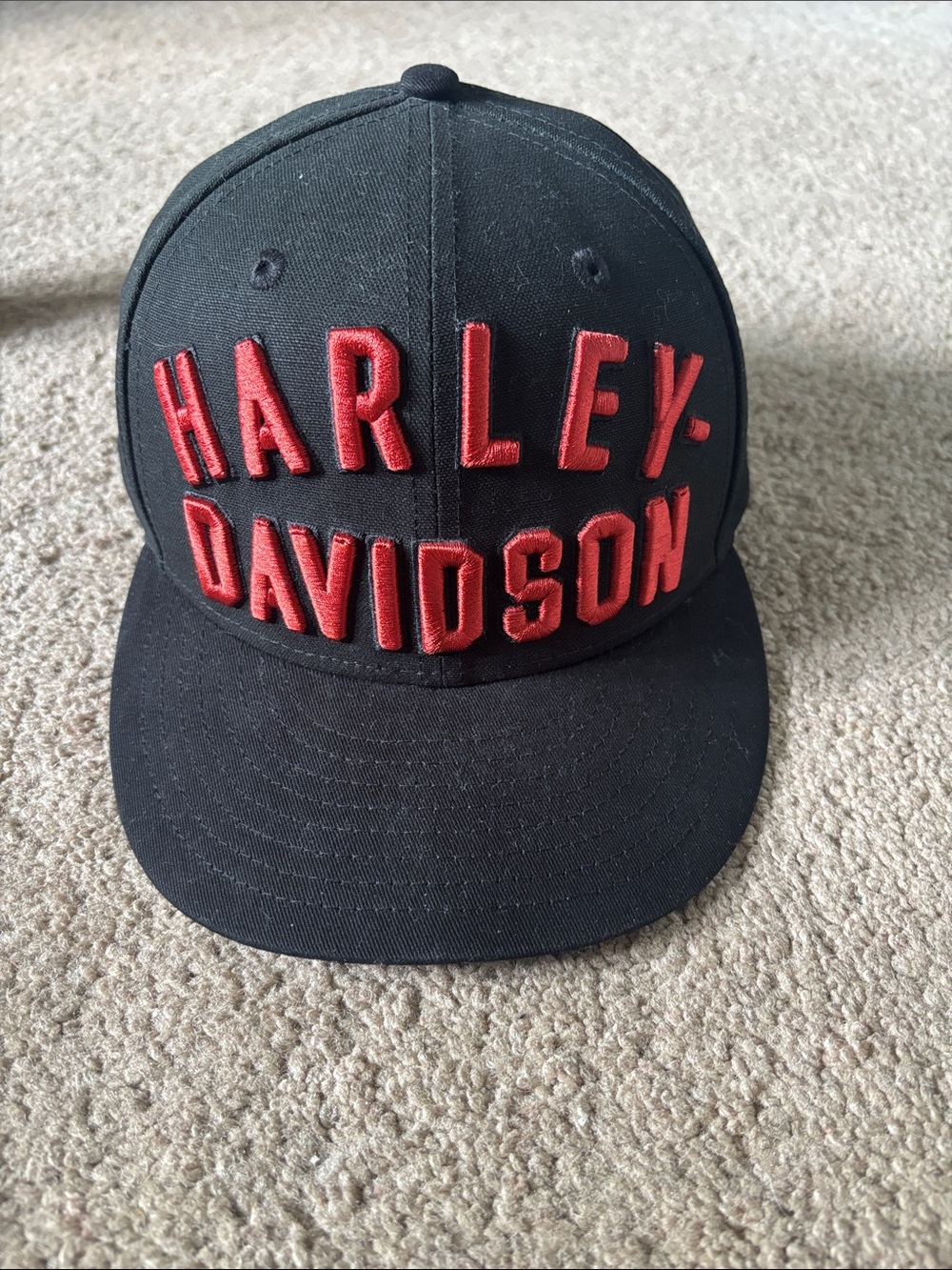 Harley-Davidson New Era 9Fifty Black Cap with Red Raised Lettering